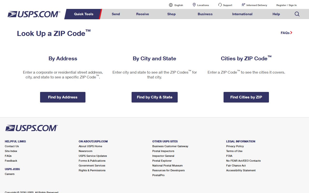 Connecticut ZIP code USPS address, city, and ZIP search modes